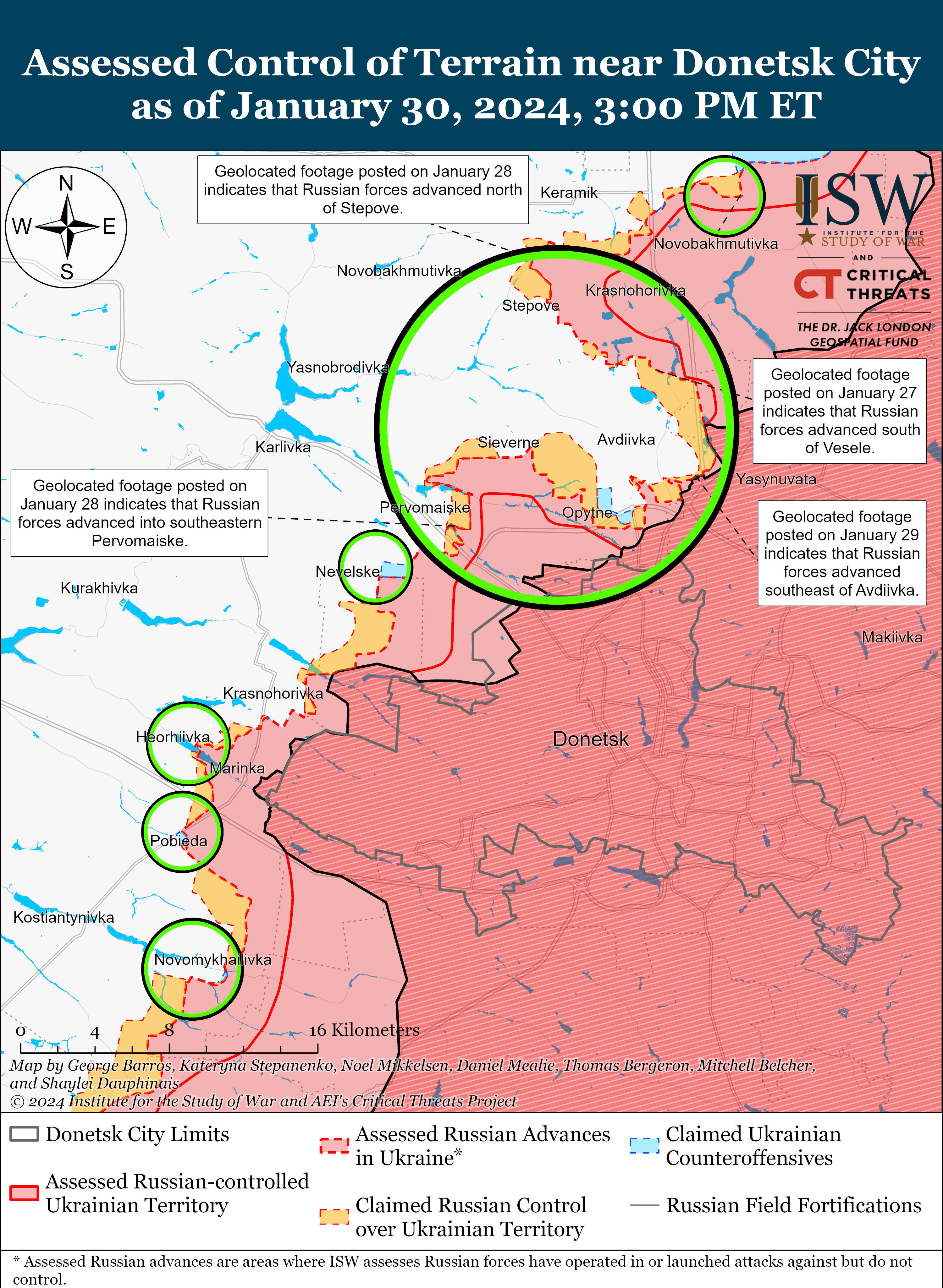 Avdiivka And Donetsk City Battle Map Draft January 30%2C 2024 